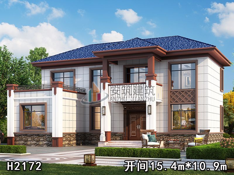 【定制设计】双层农村别墅欧式建筑风格图纸H2172